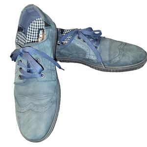 Muk Luks Parker Blue/Gray Leather Wing Tip Sneaker Size 10